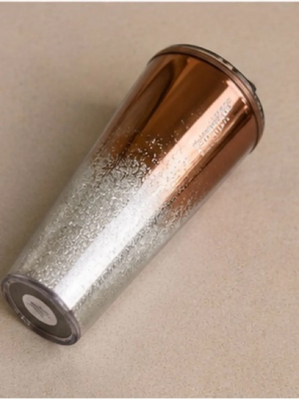 Starbucks Rose Gold Silver Glitter Ombre Travel Tumbler Coffee Cup